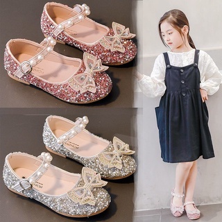 Zapatos de cuero de las niñas 2021 otoño brillante Rhinestone princesa zapatos de las niñas de estilo extranjero childre [2021]gdfgd55.my10.25