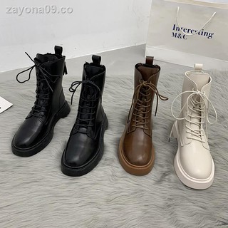 ◊Martin boots mujer 2021 new net red primavera y otoño botas individuales moda all-match back zipper botas cortas antideslizantes de fondo grueso marea