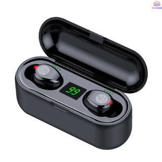 [L*S]F9 True Wireless Headphones Bluetooth 5.0 TWS Earbuds Touch Control Sweatproof Sports Headset 1200mAh Charging Box Batter