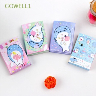GOWELL1 Cartoon Notepad Gift Whale Series Memo Pad Portable Cute Office Supplies N Times Folding Sticky Bookmark