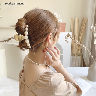 (waterheadr) metal pearl barrettes cabeza de espalda mujer grande mandíbula clip horquilla pelo en venta