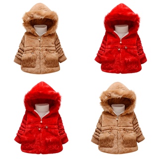 dialand _niño niños bebé niña chamarra de invierno abrigo grueso Outwear con capucha