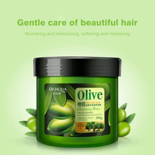 500g natural oliva cuidado del cabello máscara nutritiva hidratante suave mascarilla para el cabello (4)