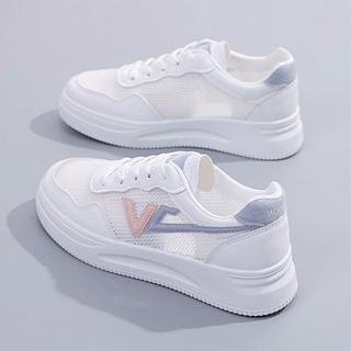 Zapatos blancos zapatos de las mujeres 2021 verano nuevo todo-partido hueco de malla transpirable lona deportes junta zapatos de malla superficie sho
