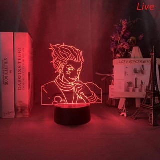 live 3d colorido control remoto táctil a tiempo completo cazador dormitorio luz de noche