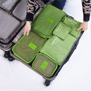 6 unids/set cuadrado de viaje bolsas de almacenamiento de equipaje de ropa organizador bolsa caso