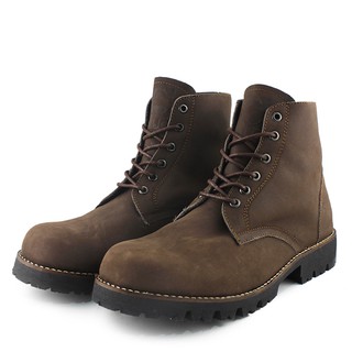Botas de seguridad de cuero genuino punta de hierro Sauqi calzado Gantleman marrón