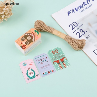 qowine 100pcs etiqueta de papel etiqueta de navidad decoración etiquetas colgante regalo regalo tarjeta co