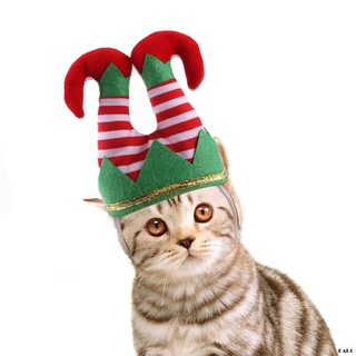 E6-gorra de bufón para mascotas/navidad/gorro estampado de rayas blancas rojas para perros/gatos/ gatitos/ cachorros para invierno