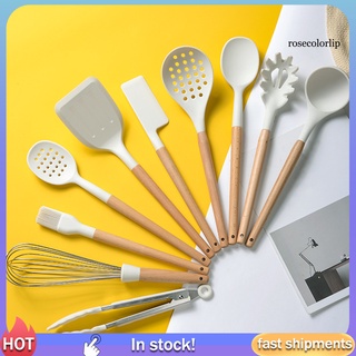 [COJ] Cuchara de sopa resistente al calor para colgar agujero de silicona Anti-stick espátula Clip de alimentos batidor de huevos utensilios de cocina
