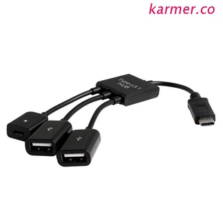 KAR2 3in1 USB 3.1 Type-C To Micro USB 2.0 Power Charging Host OTG Hub Cable Adapter