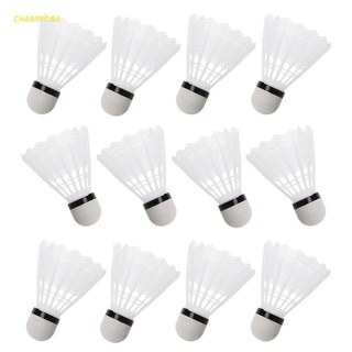 Champ 12 pzs volantes de plástico de bádminton blanco/accesorios para deportes/gimnasio/exteriores/interiores