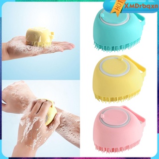 silicona suave 2 en 1 cepillo exfoliante de baño masajeador de pelo cuero cabelludo fácil de limpiar para bebé mascota ducha aseo (5)