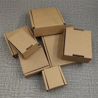 Varios tamaños de papel Natural Kraft cuadrado embalaje caja de cartón/cartulina corrugada unidades de almacenamiento/fiesta de boda hecho a mano jabones dulces Chocolates caso (5)