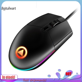 Dgw_ ratón de colores ajustable DPI con cable USB/Mouse silencioso para juegos/Laptop