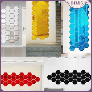 [Lily5] 12 pzs calcomanía removible/efecto espejo Para pared/calcomanía/decoración del hogar/habitación De 4 colores (1)