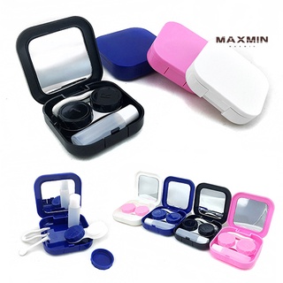 maxmin portátil lente de contacto caso contenedor kit de viaje conjunto titular de almacenamiento espejo caja