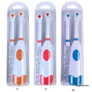 magichouse juego de cabezales de cepillo de dientes eléctricos giratorios con pilas, no recargables, impermeables, kit de cepillo de higiene oral (1)