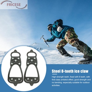 8 dientes al aire libre de hielo escalada zapato picos puños tacos antideslizante crampones