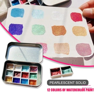 Acuarela pigmento 12 colores portátil pintura sólida pintura para principiantes artista