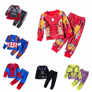 Algodón niños pijamas conjunto Thor impreso Top + pantalones niño ropa de dormir ropa de dormir