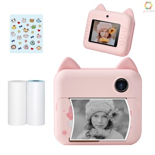P1 niños cámara 32GB niños cámara instantánea impresora fotográfica pulgadas IPS pantalla de navidad regalos de cumpleaños para niñas con soporte de papel de impresión WIFI Transmissin aplicable a papel fotográfico autoadhesivo