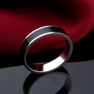 Chee moda joyería negro titanio banda anillo de acero inoxidable para hombres mujeres Size16-22 MY