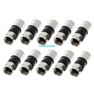 STAR 10 Pcs RG6 F Type Compression 2.7cm Snap Seal Plug Connector For Sky Satellite Virgin Cable
