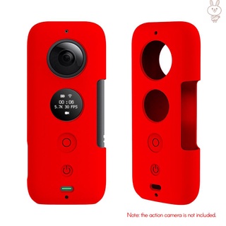 Funda protectora de silicona de alta resistencia con cubierta de lente Compatible con Insta 360 One X cámaras deportivas rojo (9)