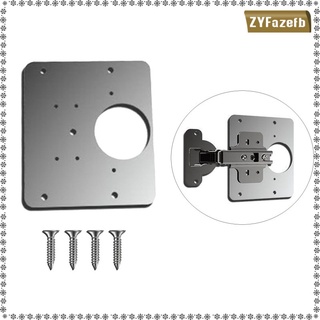 kit de soporte de fijación de placa de reparación de bisagras de gabinete de acero inoxidable con agujero y tornillos para ventana de muebles de madera (9)