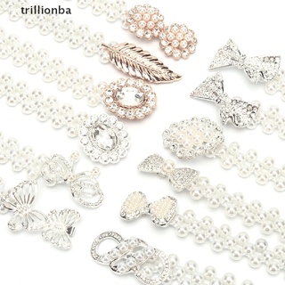 [trillionba] Mujer Elegante Elástico Vestido Cinturón Perlas Cadena Cintura Moda . (1)