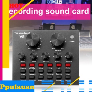 [venta] tarjeta de sonido v8 plug play larga vida útil metal 12 efectos de sonido práctico portátil en vivo bluetooth tarjeta de sonido para ktv (1)