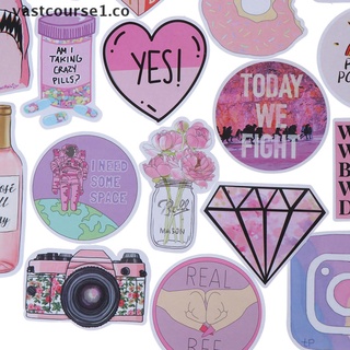 VAST 53Pcs Kawaii pink fun stickers luggage scrapbook suitcase laptop car stickers . (3)