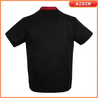 [aisin] Unisex Chef chaqueta de un solo pecho de manga corta Chef abrigo, regulares y más tamaño camisas de trabajo ropa para mujeres y hombres
