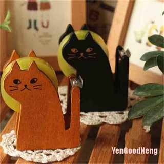 (YenGoodNeng) Divertido dispensador de cinta de madera en forma de gato/cortador de cinta