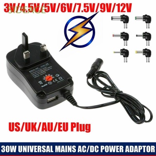 SIDEAGE Multifunction Power Suppl Adapter 3-12V Adjustable Voltage Adaptors Converter Cable Universal 30W AU/EU/US/UK Plug AC/DC Chargers
