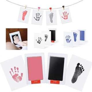 JE Newborn Footprint Handprint Kit Nontoxic Ink Pad Imprint Cards Clips Hemp Rope