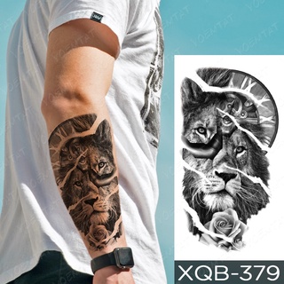 venta bienimpermeable temporal tatuaje pegatina bosque león tigre oso flash tatuajes mujeres leopardo lobo corona cuerpo arte brazo (7)