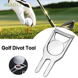 ASADTY Metal Golf Green Fork Repair Lawn Tool Opener Golf Divot Tool Mark Tool Ball Pitch Cleaner Golf Pitchfork Gifts Ball Putting/Multicolor