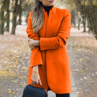 bigg_stand collar color sólido mujeres abrigo otoño invierno punto abierto largo lana abrigo prendas de abrigo (4)