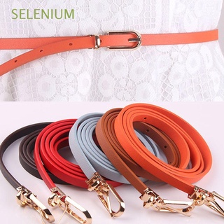 Selenium ajustable elegante mujeres mujer moda caramelo Color cintura cinturones delgados cintura/Multicolor