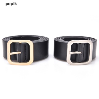 [pepik] moda mujeres niñas cinturones cuero cuadrado metal pin hebilla cintura cinturón [pepik]
