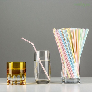 OVERLEY Tube Drinking Healthy Party Wedding Disposable Flexible Creative DIY 100Pcs Beverage Straws/Multicolor