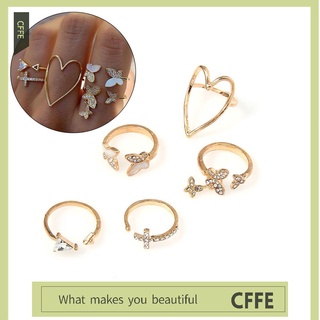 CFFE 5 Pzs/Set Anillo De Regalo Para Día De San Valentín Con Pedrería De Diamantes De Imitación Para Mujer