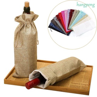 Hangpeng Bolsa De vino roja De lino/arpillera/multicolorida Para decoración De fiesta/boda/regalo