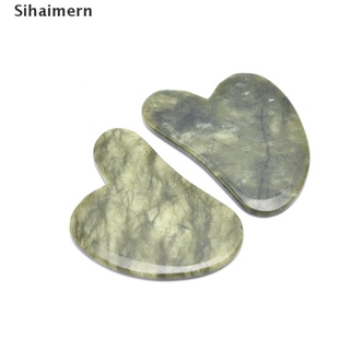 [sihaimern] herramienta de masaje de piedra de jade verde natural gua sha para tabla de masajeador de guasha cara.