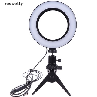 roswetty 6" led anillo de luz de la lámpara selfie cámara en vivo regulable teléfono estudio foto video co
