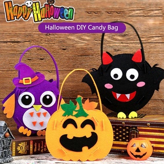 icanshp creativo bolso kindergarten halloween caramelo bolsa no tejida de dibujos animados diy producción hecha a mano pedir bolsa de azúcar