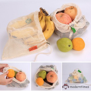 Mt bolsas de productos reutilizables lavables con cordón de malla de comestibles bolsas para compras de frutas vegetales