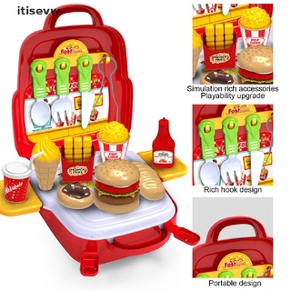 itisevw 29 unids/set de plástico pretender juguetes de hamburguesa patatas fritas vajilla juguete educativo co